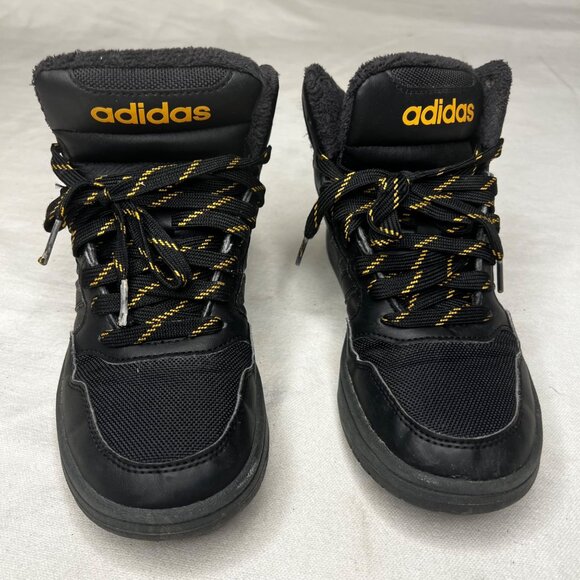 Adidas Black & Yellow High-Top Sneakers Size 3  APH 281001  A:1F7736 - Picture 1 of 14